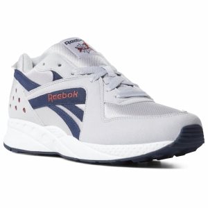 Reebok Pyro Turnschuhe Damen - Grau/Navy/Rot/Weiß - DE 843-KRD